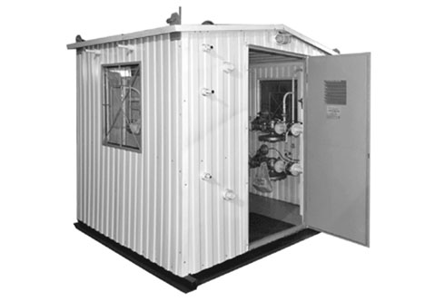 ПГБ с двумя линиями редуцирования и разными регуляторами на среднее и низкое выходное давление при последовательной установке регуляторов